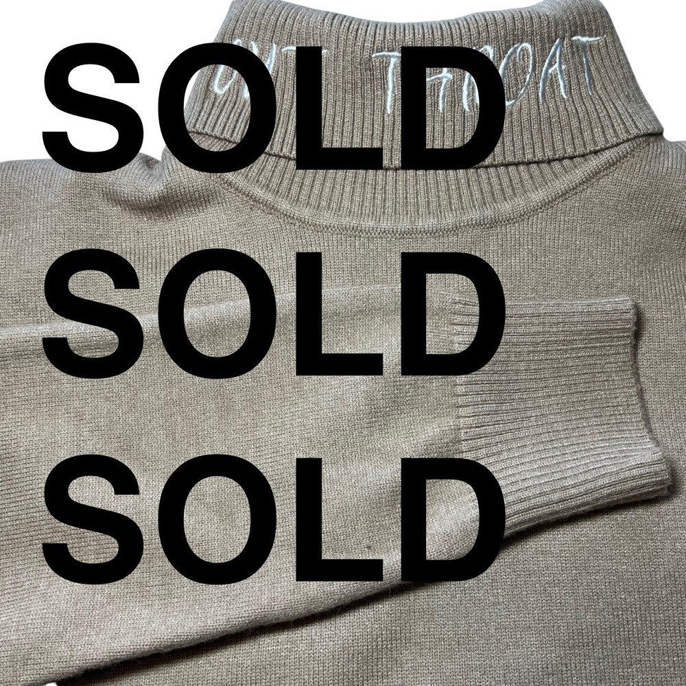 The Hideout Clothing Cut Throat Turtleneck Sweater Tan Beige Small Limited 300